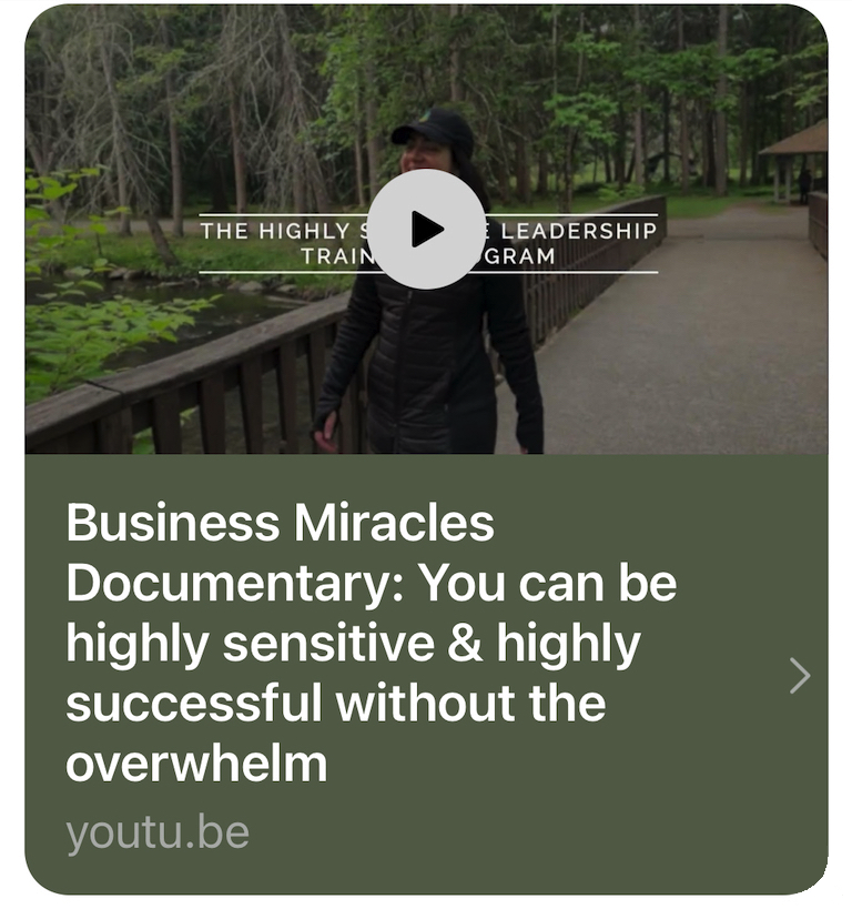 Business Miracles Documentary: You can be highly sensitive and highly successful without the overwhelm